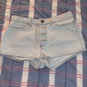 American Apparel high waisted jean shorts